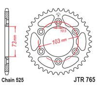 JT SPROCKETS Piñón trasero Steel Standard - 530