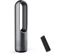 Ventilador calefactor torre sin aspas, purificador aire 10 velocidades, refrigerador multiplicador aire para dormitorio, control remoto de 6 m, sensación de viento de 8 velocidades y temporizador 8h