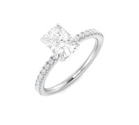 JTC LTD Anillo de compromiso con pavé de diamantes cultivados en laboratorio D/VVS con esmeralda y corte redondo certificado IGI para mujer, 0,20 quilates a 2,00 quilates, anillo de propuesta hecho