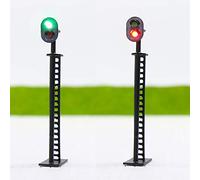 JTD01 5 unids Modelo ferroviario Bloque Señales Verde/Rojo HO u OO Escala 8.5cm 12V Led Nuevo