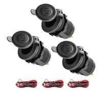 JTENG 3 Piezas Zócalo del Encendedor de Cigarrillos Toma Mechero 12V / 24V DC, Toma de Encendedor con Fusible, Waterproof Enchufe del Encendedor de Cigarrillos Outlet para Coche, Motocicleta, Barco