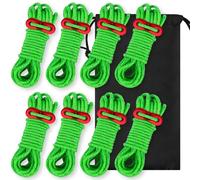 JTENG 8 cuerdas tensoras para tienda de campaña con un plato de aluminio, reflectante, diámetro de 4 mm, longitud de 400 mm, cuerda tensora luminosa para tienda de campaña, camping (verde)