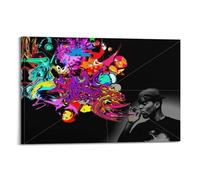 JTFCKH Kid Cudi Rapper Music Firmado Limited Album Cover Prints Posters Lienzo Arte de pared Habitación Pósters Estéticos Música Aula Dormitorio Decoración de Pared Arte 60 x 90 cm Estilo Marco