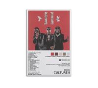 JTFCKH Migos - Póster de la portada del álbum de música de rapero de Culture II firmado limitado, lienzo, arte de pared, habitación, pósteres estéticos, música, aula, dormitorio, decoración de pared