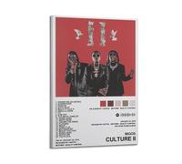 JTFCKH Migos - Póster de la portada del álbum de música de rapero de Culture II firmado limitado, lienzo, arte de pared, habitación, pósteres estéticos, música, aula, dormitorio, decoración de pared