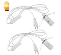 JTgugu 2 Piezas Cable para Lámpara de Sal con Interruptor y EU Enchufe Portalámparas E14 de 1,8 m para Lámpara de Lámpara de Pie, Colgante, Lámpara de Cabecera, Lámpara de Sal - Blanco