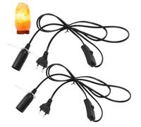 JTgugu 2 Piezas Cable para Lámpara de Sal con Interruptor y EU Enchufe Portalámparas E14 de 1,8 m para Lámpara de Lámpara de Pie, Colgante Cabecera Sal - Negro