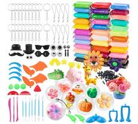 JTgugu 36 colores Polymer Clay Set Kids, Air Dry Foam Clay DIY Knete Modeliermasse Lufttrocknend mit 7 Modellierwerkzeug & Tonzubehör kinderknete Ton Geschenk für kinder Jungen Mädchen ab 3-12Jahre