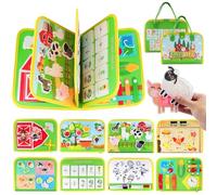 JTgugu Busy Book Montessori Juguetes a partir de 1, 2, 3, 4 años, libro de actividades de fieltro para niños pequeños, sensoriales, juguete educativo, viaje para viajes en coche, avión, regalo para