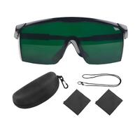 JTgugu Gafas láser verdes para rayo láser verde nivel láser de líneas cruzadas rotativo y láser de múltiples líneas para mejorar la visibilidad del rayo verde con estuche protector y paño para gafas