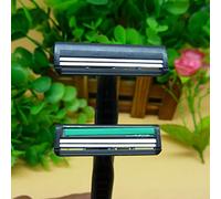 JTKENS 50 piezas de acero inoxidable potable doble hoja desechable maquinilla de afeitar removedor de pelo mango de seguridad unisex cuidado de la cara herramienta