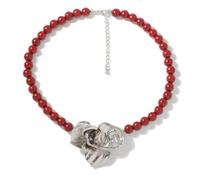 jtkhaweh Collar Colgante Cadena Hombre Mujer Joyas Necklace Collar Colgante De Flor De Cuentas Creativo Personalizado 银色