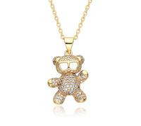 jtkhaweh Collar Colgante Cadena Hombre Mujer Joyas Necklace Hip Hop Collar Osito De Peluche Lindo G012
