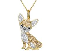 jtkhaweh Collar Colgante Cadena Hombre Mujer Joyas Necklace Lindo Collar Colgante De Perro Schnauzer para Mujer Chihuahua-Dorado