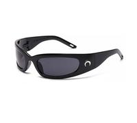 jtkhaweh Retro Gafas De Sol Mujeres Hombres Gafas De Sol Rectangulares De Luna Vintage para Mujeres Hombres Ciclismo Al Aire Libre Deportes Hip Hop Punk Gafas De Protección Solar Negro