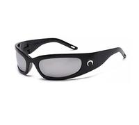 jtkhaweh Retro Gafas De Sol Mujeres Hombres Gafas De Sol Rectangulares De Luna Vintage para Mujeres Hombres Ciclismo Al Aire Libre Deportes Hip Hop Punk Gafas De Protección Solar Negroplateado