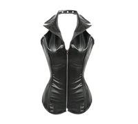 JTKSSCS Bustier Mujer Corsé de Cuero con Varillas de Acero for Mujer, corpiño con Solapa, Faja Ajustada(M)