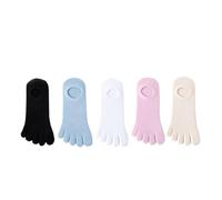 JTKSSCS Calcetines Dedos 5 pares de calcetines invisibles verano for mujer, algodón, finos, lisos, suaves, boca baja, transpirables, dedos(Mixed)