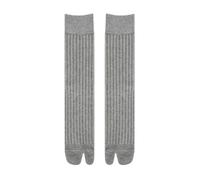 JTKSSCS Calcetines Tabi Calcetines de algodón peinado con puntera dividida for mujer, color liso, a rayas, cómodos y suaves, dos dedos, estilo Harajuku, Tabi(Grey)