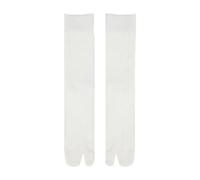 JTKSSCS Calcetines Tabi Calcetines de algodón peinado con puntera dividida for mujer, color liso, a rayas, cómodos y suaves, dos dedos, estilo Harajuku, Tabi(White)