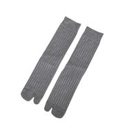 JTKSSCS Calcetines Tabi Calcetines de ballet Lolita algodón peinado con puntera dividida for mujer, color liso, a rayas, cómodos y suaves, dos dedos, estilo Harajuku, for(Light grey)