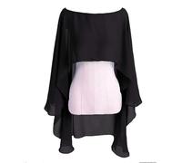JTKSSCS Capa Gasa Fiesta Capa de Gasa for Mujer, Bolero, Chaqueta de Novia for Boda o Noche(Black)