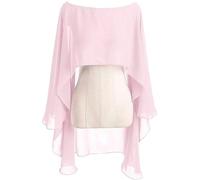 JTKSSCS Capa Gasa Fiesta Capa de Gasa for Mujer, Bolero, Chaqueta de Novia for Boda o Noche(Pink)