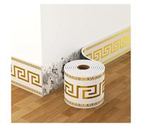 JTKSSCS Cenefa Adhesiva Cocina 5 m autoadhesivo rodapié engrosamiento espuma flexible pegatinas de pared cintura cinta papel aluminio inferior(Gold)