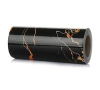 JTKSSCS Cenefa Adhesiva Cocina Calcomanías de vinilo autoadhesivas for zócalos, mármol, cenefas pared, papel tapiz for cintura(Black-Gold-12cm x 5m)