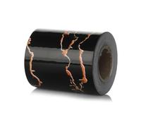 JTKSSCS Cenefa Adhesiva Cocina Calcomanías de vinilo autoadhesivas for zócalos, mármol, cenefas pared, papel tapiz for cintura(Black-Gold-5cm x 5m)