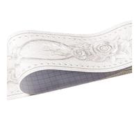 JTKSSCS Cenefa Adhesiva Para Pared 1 rollo/paquete de pegatinas pared impermeables con borde cintura, azulejo rústico en relieve 3D, línea autoadhesiva 5M longitud for sala estar y baño(White peony)