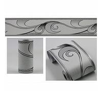 JTKSSCS Cenefa Adhesiva Para Pared Pegatinas de pared tótem con ondas grises y plateadas 10m