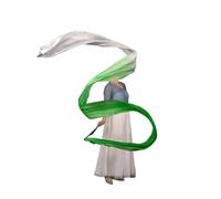 JTKSSCS Cintas de Baile Cintas de poliéster for Danza, artística, talentos, adoración, alabanza, Pancarta profética(Green White)