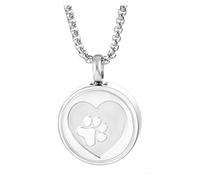 JTKSSCS Colgante Cenizas Collar de urna cremación corazón con estampado pata mascota acero inoxidable, caja almacenamiento for cenizas perro/gato, medallón abierto en espiral(Light Yellow Gold)