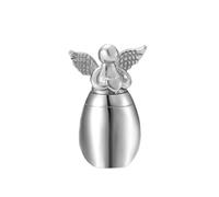 JTKSSCS Colgante Cenizas Urnas de recuerdo pequeñas for cenizas humanas, alas Ángel, corazón, Mini monumento cremación acero inoxidable, 2 uds(Small size(20x38mm))
