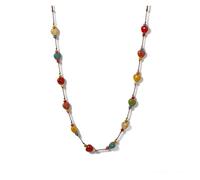 JTKSSCS Collar Largo Mujer Collar de cuentas cerámica con forma corazón hecho a mano for mujer, joyería ajustable, cordón colorido, estilo étnico for niñas