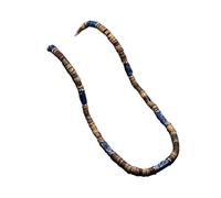 JTKSSCS Collar Largo Mujer Collar de cuentas de madera de concha de coco marrón de estilo étnico vintage(Blue)