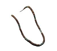 JTKSSCS Collar Largo Mujer Collar de cuentas de madera de concha de coco marrón de estilo étnico vintage(Green)