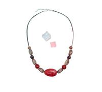 JTKSSCS Collar Largo Mujer Collar de cuentas hecho a mano con piedras irregulares for mujer, estilo étnico vintage.(Red)