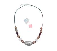 JTKSSCS Collar Largo Mujer Collar de cuentas hecho a mano con piedras irregulares for mujer, estilo étnico vintage.(Grey)