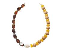 JTKSSCS Collar Largo Mujer Collar vintage multicolor con piedras preciosas y perla barroca, colgante de cuentas verano(Type A)