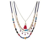 JTKSSCS Collar Largo Mujer Collares colgantes de cadena cuentas colores multicapa hechos a mano for mujeres y niñas, accesorios