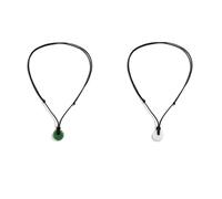 JTKSSCS Collar Largo Mujer Gargantilla con colgante de hebilla paz vintage for mujer, 2 piezas, cadena larga ajustable sencilla, accesorios joyería