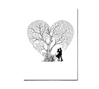 JTKSSCS Libro de Firmas Boda Amante árbol de Huellas Dactilares DIY Firma Invitados Lienzo Pintura for decoración Fiesta Eventos Aniversario Boda(T1CP018)
