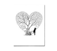 JTKSSCS Libro de Firmas Boda Amante árbol de Huellas Dactilares DIY Firma Invitados Lienzo Pintura for decoración Fiesta Eventos Aniversario Boda(T1CP019)