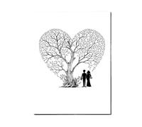 JTKSSCS Libro de Firmas Boda Amante árbol de Huellas Dactilares DIY Firma Invitados Lienzo Pintura for decoración Fiesta Eventos Aniversario Boda(T1CP002)