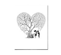 JTKSSCS Libro de Firmas Boda Amante árbol de Huellas Dactilares DIY Firma Invitados Lienzo Pintura for decoración Fiesta Eventos Aniversario Boda(T1CP011)