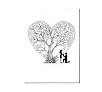 JTKSSCS Libro de Firmas Boda Amante árbol de Huellas Dactilares DIY Firma Invitados Lienzo Pintura for decoración Fiesta Eventos Aniversario Boda(T1CP010)