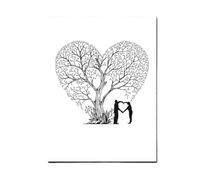 JTKSSCS Libro de Firmas Boda Amante árbol de Huellas Dactilares DIY Firma Invitados Lienzo Pintura for decoración Fiesta Eventos Aniversario Boda(T1CP020)