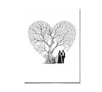 JTKSSCS Libro de Firmas Boda Amante árbol de Huellas Dactilares DIY Firma Invitados Lienzo Pintura for decoración Fiesta Eventos Aniversario Boda(T1CP016)